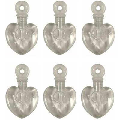 Image of Mini Touchable Bubbles White Heart Shaped Party Bag Wedding Favours Table Decorations (Pack of 6)