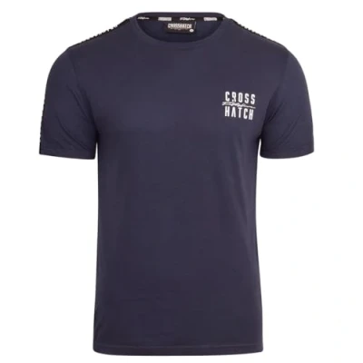 Image of Crosshatch Mens TUGFORD T Shirt Stylish Crew Neck Premium Cotton Comfortable &amp; Modern Casual Wear Navy S