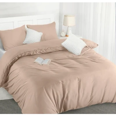 Image of Utopia Bedding Duvet Cover Double Soft Microfibre Polyester with Pillow cases Quilt Set (Beige)