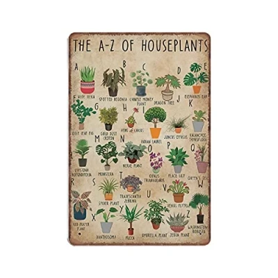 Image of DAIERCY Garden Knowledge Tin Signs, Gardening Plant Mom Gift, Funny Vintage Metal Sign Plaqu Poster Wall Art Pub Bar Kitchen Bathroom Home Decor, 140x200 mm
