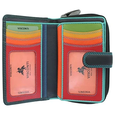 Image of VISCONTI Soft Leather Rio Ladies Purse Style R13 Black/Rhumba