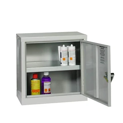 Image of The Products Store Hazardous Substance Mini COSHH Cabinet 1 Shelf 457mm High x Wide 305mm Deep (5 Litre) Grey