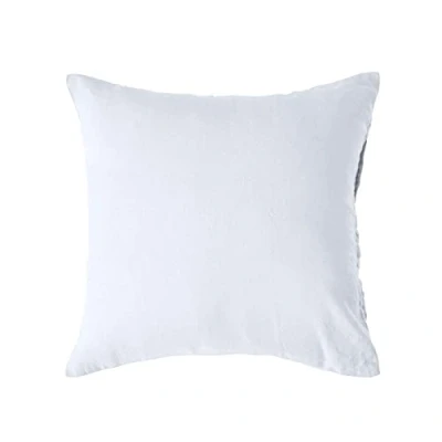 Image of HOMESCAPES Luxury Soft European Linen Pillowcase Plain White Continental Textured Natural French Flax Fibre &amp; Pure 100% Cotton Blend Standard Pillowcase, Square 60 x cm