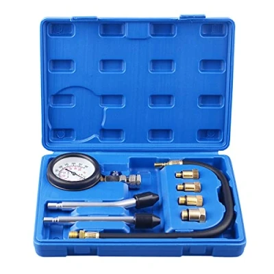 Image of Professional Petrol Engine Compression Tester Kit Set for Automotives and Motorcycles Blue