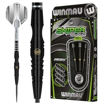 Image of WINMAU Sniper Black 22 Gram Professional Tungsten Darts Set with Flights and Stems (Shafts)