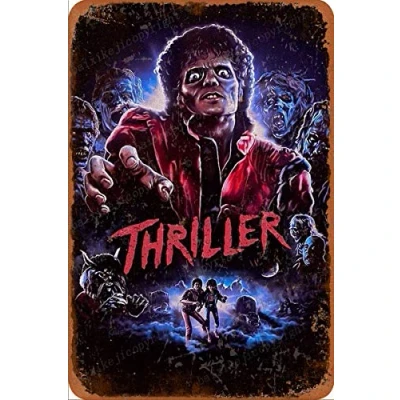 Image of Cimily Michael Jackson Thriller Tin Retro Sign Vintage Poster Plaque Wall Decor for Bar Cafe Garden Bedroom Office Hotel 20x30 Cm