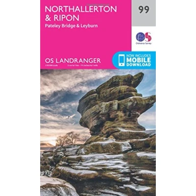 Image of Landranger 99 Northallerton &amp; Ripon, Pateley Bridge Leyburn Map With Digital Version