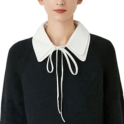 Image of LoudSung Fake Collar Detachable Half Shirt Blouse Lacing False for Women Girls