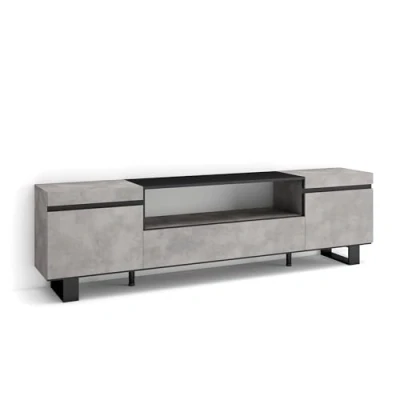 Image of Skraut Home TV Unit, Stand Cabinet Entertainment Center 200x57x35cm For TVs up to 80&quot; Industrial design Modern Style Concrete