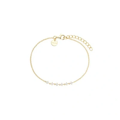 Image of NOELANI bracelet 925 sterling silver ladies arm jewelry, with cubic zirconia synth, 16+3 cm, gold, Comes in jewelry gift box, 2031574