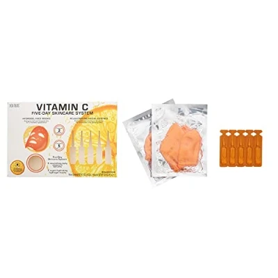Image of Skin Treats Vitamin C Five Day Skincare System 7 Pieces Gift Set: 2 x Hydrogel Face Mask 120g 5 Essence Ampoul