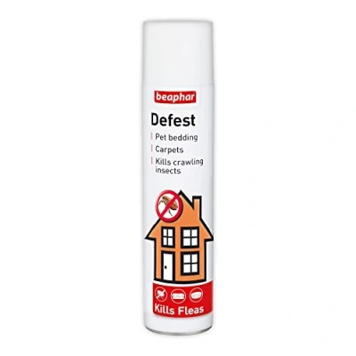 Image of Beaphar Defest Household Flea Spray Kills Fleas, Ants &amp; Cockroaches Treats Infestations in the Home Fast Acting Insecticidal 400ml