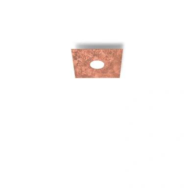 Image of Square Lifestyle Metal Surface Mounted Ceiling Light Vintage Copper Finish, 1x GX53