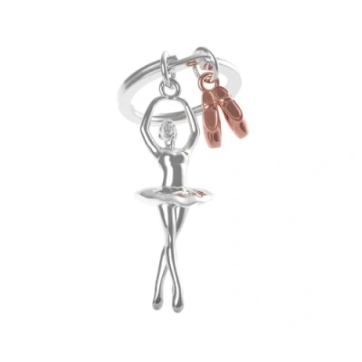 Image of O meta[l]morphose METALMORPHOSE MTM220 02 Keyring Dancer Star and Slippers, Silver, Rose Gold, One Size