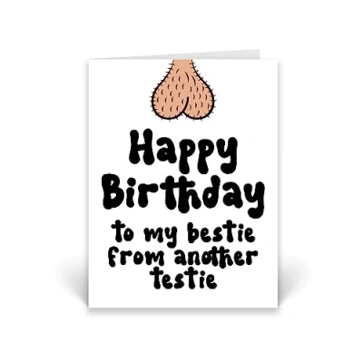 Image of Rib ticklerz Funny Birthday Card For Women Men Rude Best Friend Mate Colleague Cards Bestie From Another Testie CD403
