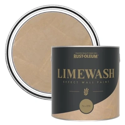 Image of Rust Oleum Brown Limewash Effect Wall Paint No.098 2.5L