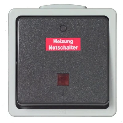 Image of Unitec Aquarius FR 45242L Emergency Heating Cut Off Switch Surface Mounted Loose Grey/Dark Grey