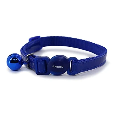 Image of Ancol Gloss Reflective Cat Collar with safety buckle Blue