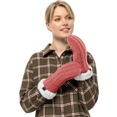 Image of Jack Wolfskin Highloft Knit Mitten W Glove, Red Coral, S, S