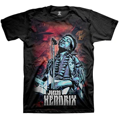 Image of Jimi Hendrix Unisex T Shirt Universe Multicoloured
