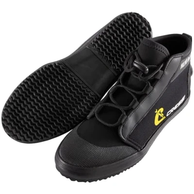 Image of CRESSI Malmo Rock Boots 3mm 3XL Black Neoprene Unisex with Total Grip Hard Sole Maximum Protection for Diving and Various Water Activities,