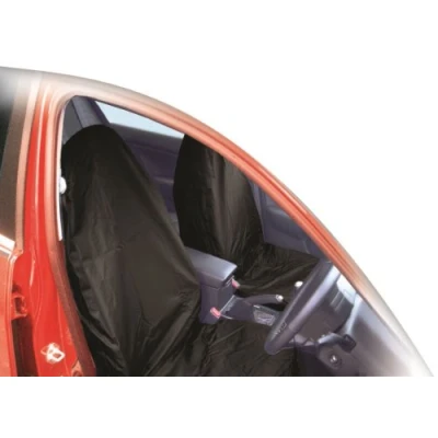 Image of Streetwize SWBKSC Seat Covers Black, Twin Pack, Nylon Protectors, Waterproof Covers. Car Accessories