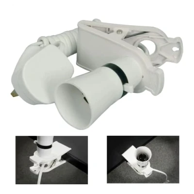 Image of K M Electronics Switched Clip ON Work Light Portable Reading LAMP Bulb Holder 2M Cable
