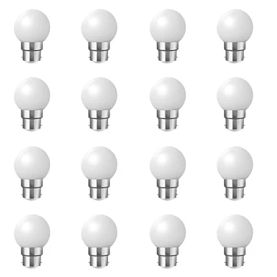 Image of 16 Pack 2W Coloured LED Light Bulbs B22 Bayonet Cap Fitting, Festoon Party Lights for Indoor Outdoor Use (Warm White Light)