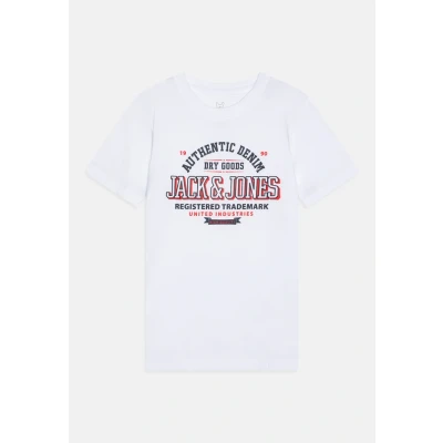 Image of Jack &amp; Jones Junior Jjelogo Oneck Print Tshirt for kids, Size: 10y, White