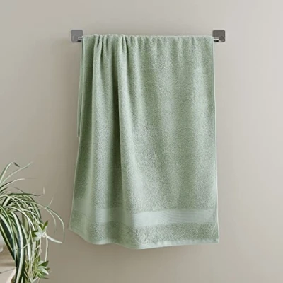 Image of Catherine Lansfield Anti Bacterial Soft &amp; Absorbent Cotton Bath Towel Sage Green