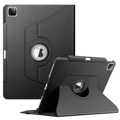 Image of FINTIE Rotating Case Compatible with iPad Pro 12.9 inch (2022/2021/2020/2018, 6th/5th/4th/3rd Generation) 360 Degree Swiveling Protective Cover w/Pencil Holder, Auto Sleep/Wake, Black