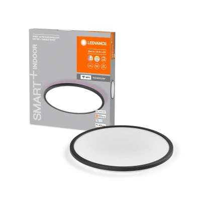 Image of LEDVANCE Smart+ ORBIS WiFi Panel Light, Black, 25W, 2940lm, 400mm, Adjustable White Light (2700K 6500K), Frame with RGB Color dimmable, app controllable, Compatible Amazon, Google, etc.