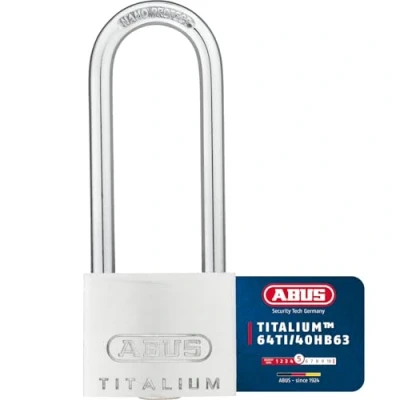 Image of ABUS 64TI/40HB63 40 x 63mm Titalium Padlock with Long Shackle Keyed KA6412