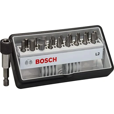 Image of Bosch 2607002568 25 mm Extra Hard Robust Line Screwdriver Set Plus a Magnetic Holder (18 Piece)