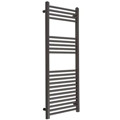 Image of Milano Esk Gunmetal Grey Flat Ladder Steel Heated Towel Rail 1200mm x 500mm