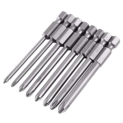 Image of Gasea 8pcs 75mm 1/4 inch Hex Shank Magnetic Long Cross Head Screwdriver Bits Phillips Screw Set…