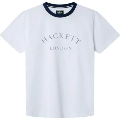 Image of Hackett London Stripe Pocket TEE Print Tshirt, Men&#039;s, Size: Medium, Optic white