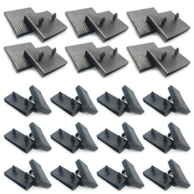 Image of 12pcs Bed Slat Centre Caps Holders, 24pcs Side Bracket Cover (63mmx9mm Inside),Replacement Plastic Holders Kits Bundles,for single and double beds，Connector Accessories (Black)