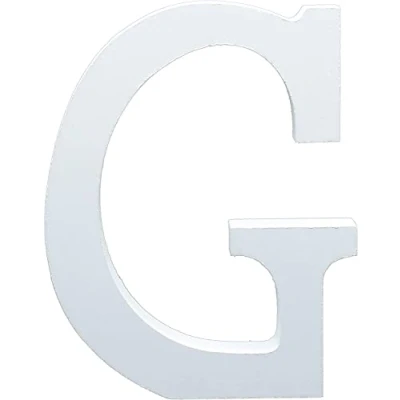 Image of White Wooden MDF Letter G Size 13cm Tall Free Standing Letters for Arts &amp; Crafts Personalized Name Decor
