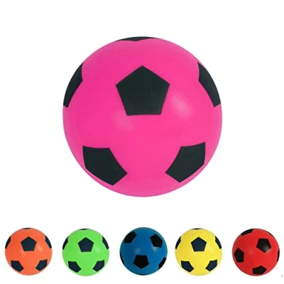 Image of Fun Sport 20cm Football Indoor/Outdoor Soft Sponge Foam Soccer Ball Play Many Games For Hours Of Suitable Adults, Boys And Girls All Ages (19.4cm Pink)