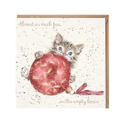 Image of Wrendale Designs by Hannah Dale Christmas Boxes Gold Foiled Card Single