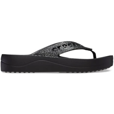 Image of Crocs Women&#039;s Baya Platform Flip Wedge Sandal, Black, 9 UK