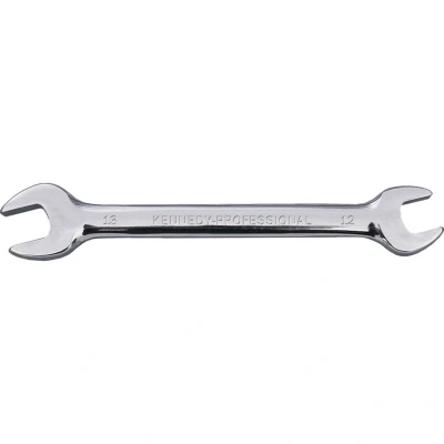 Image of Kennedy Metric Open Ended Spanner, Double End, Chrome Vanadium Steel, 14mm x 15mm