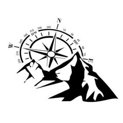 Image of Compass Sticker Rose Wind Navigation for Outdoor and Indoor (RP28) (19 cm x 14 cm)