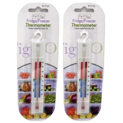 Image of 2 Pack Fridge Freezer Thermometer Temperature Checker Hanging Hook Kitchen