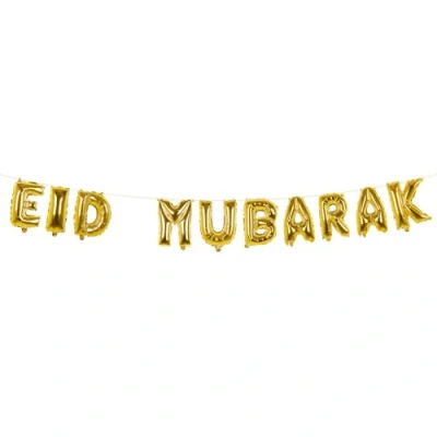 Image of Boland 50916 Foil Balloon Garland Eid Mubarak, Length 5 m, Party Decoration, Ramadan, Hanging Decoration