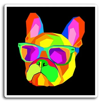 Image of 2 x 10cm French Bulldog Dog Vinyl Stickers Sticker Laptop Luggage #19308 (10cm Wide)