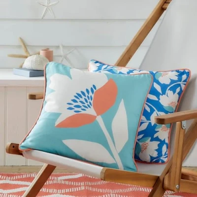 Image of Fusion Luna Outdoor Water &amp; UV Resistant Filled Cushion 43 x 43cm in Duck Egg