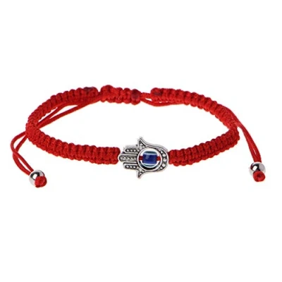 Image of Valcano Lucky Kabbalah Red String Hamsa Bracelets Blue Evil Eye Fatima Hand Jewellery, one, Nylon