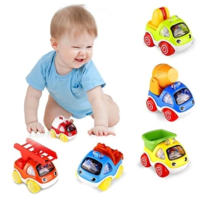 Image of ShinePick Pull Back Cars, Cars Toys for 1 Year Old+ Baby and Toddlers, Push Go Vehicles Toys, Mini Vehicle Play Kids, Boys Girls Christmas Birthday (6 Pcs)